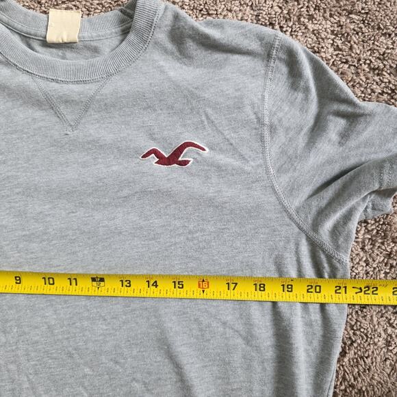 Vintage Y2K Hollister TShirt Mens XL Gray Embroidered Patch Logo Tee Surf Skater - Picture 7 of 9